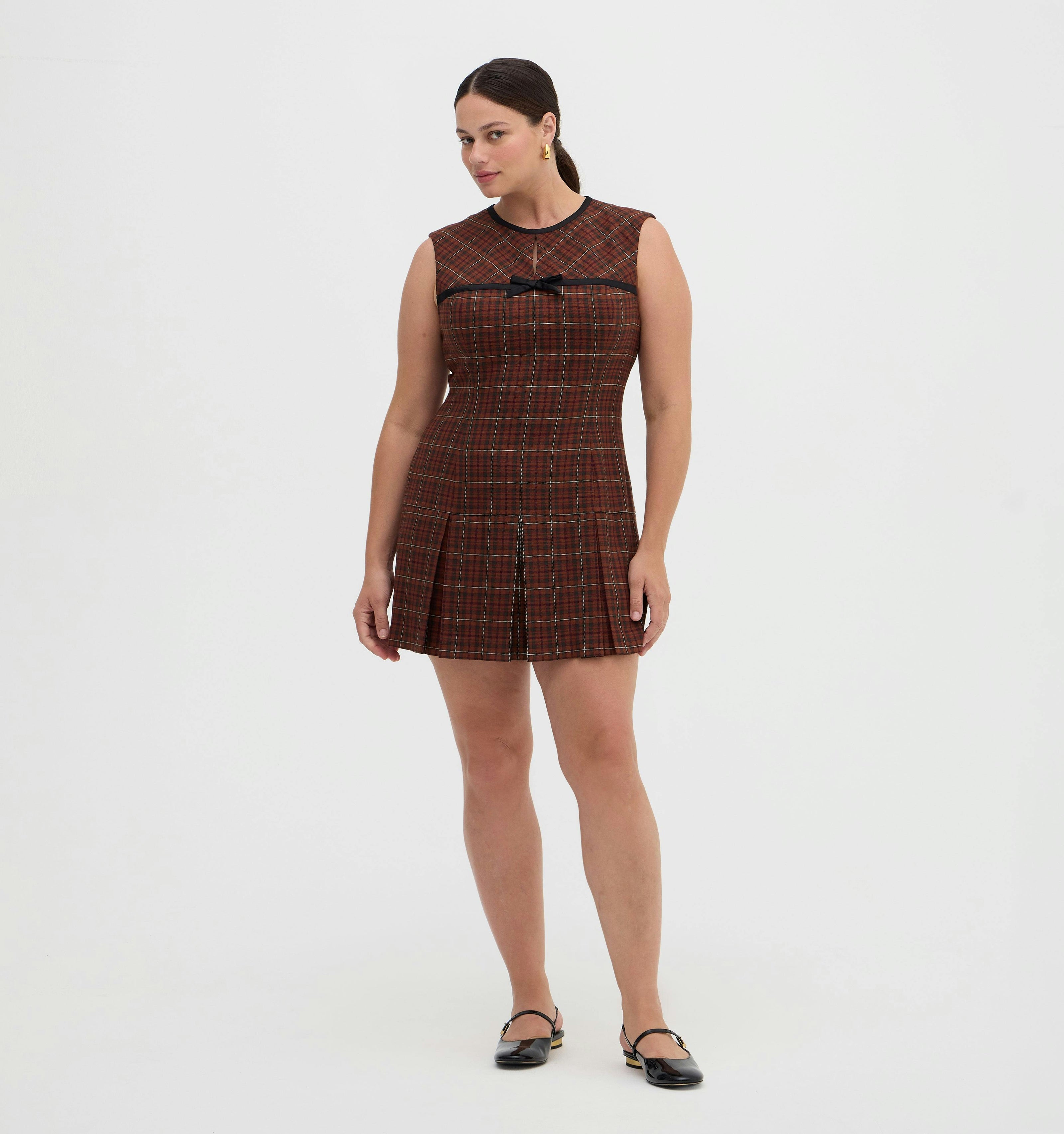 The Michelle Dress - Chestnut Plaid