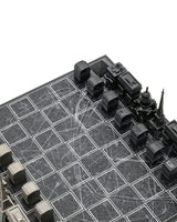 Chess Set Stainless Steel PARIS with Paris Map Board