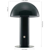 Boletus 10.75" Contemporary Bohemian Rechargeable/Cordless Iron Integrated LED Mushroom Table Lamp