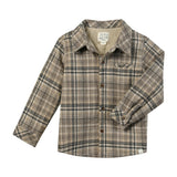 ADVENTURER beige/ black plaid sherpa lined shacket
