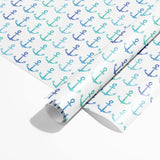 Blue Anchors Coastal Gift Wrap
