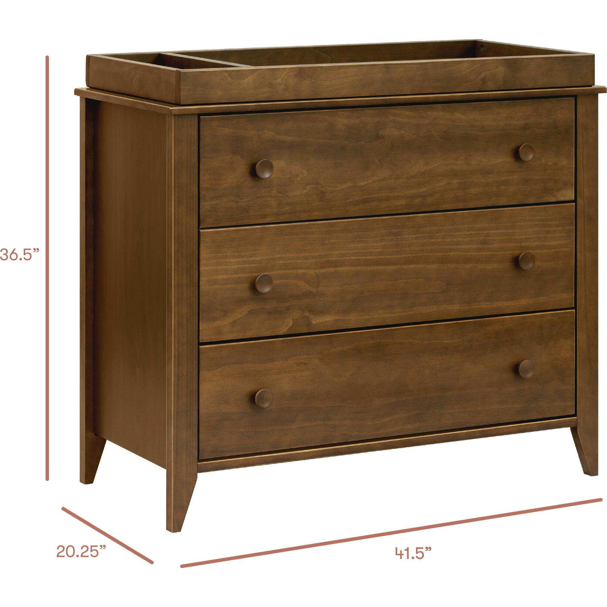 Sprout 3-Drawer Changer Dresser with Removable Changing Tray in Natural Walnut