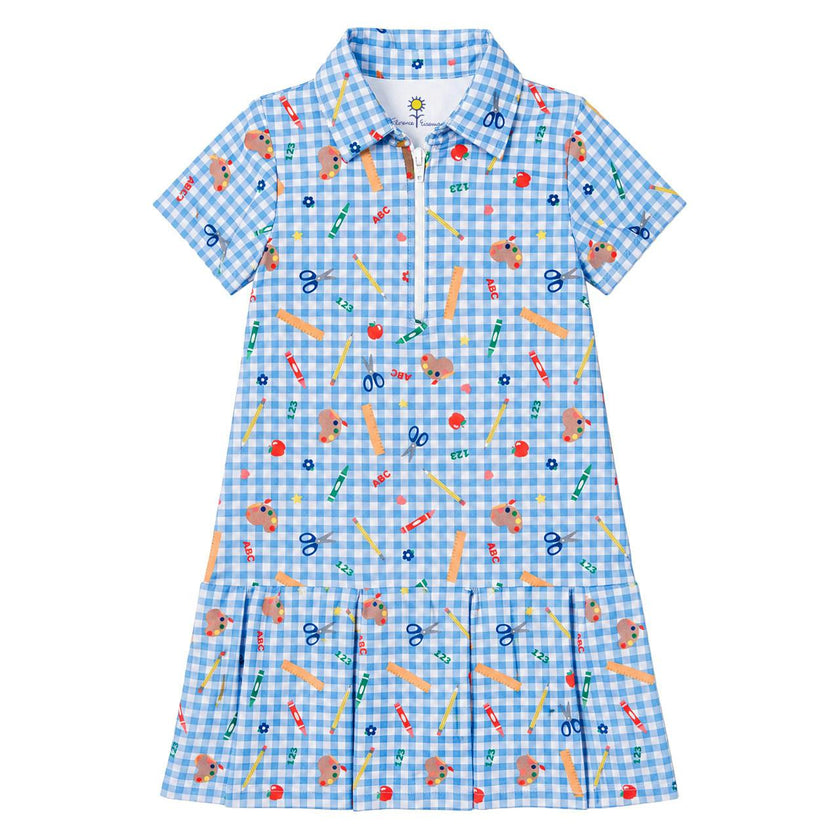 School Print Performance Knit Dress