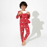 Polar Isle Red Bamboo Sherpa Stocking