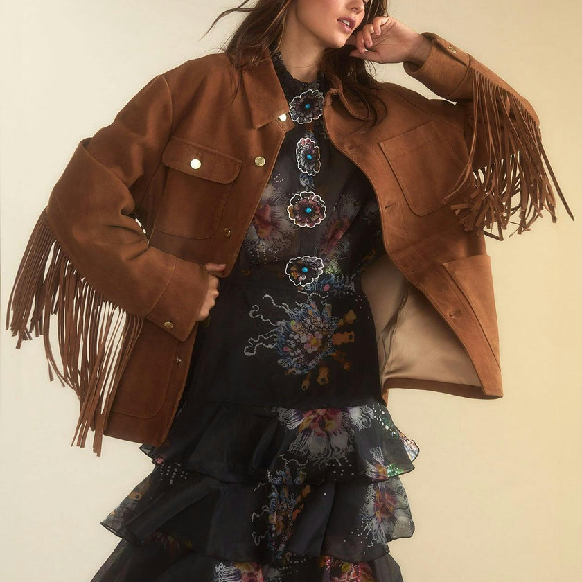 Westward Fringe Suede Jacket