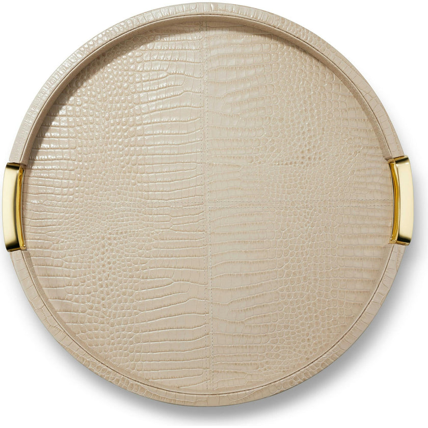 Carina Croc Leather Small Round Tray