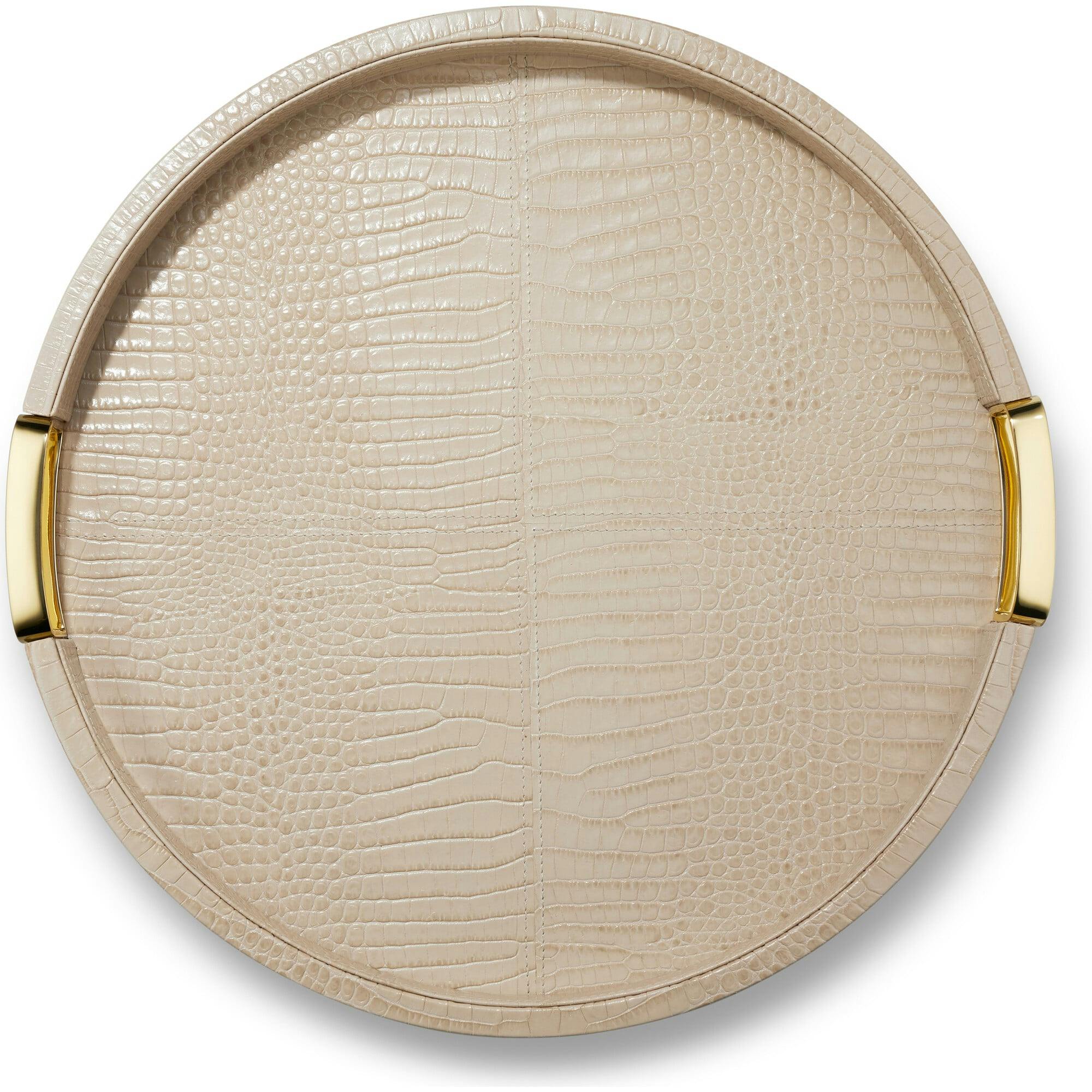 Carina Croc Leather Small Round Tray
