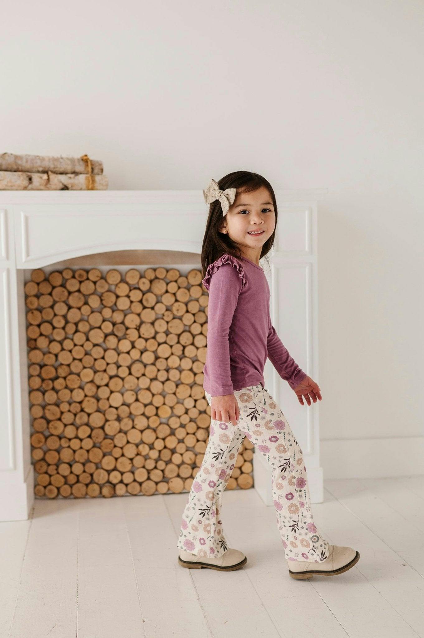 Girls Long Sleeve Ruffle Top in Big Sis