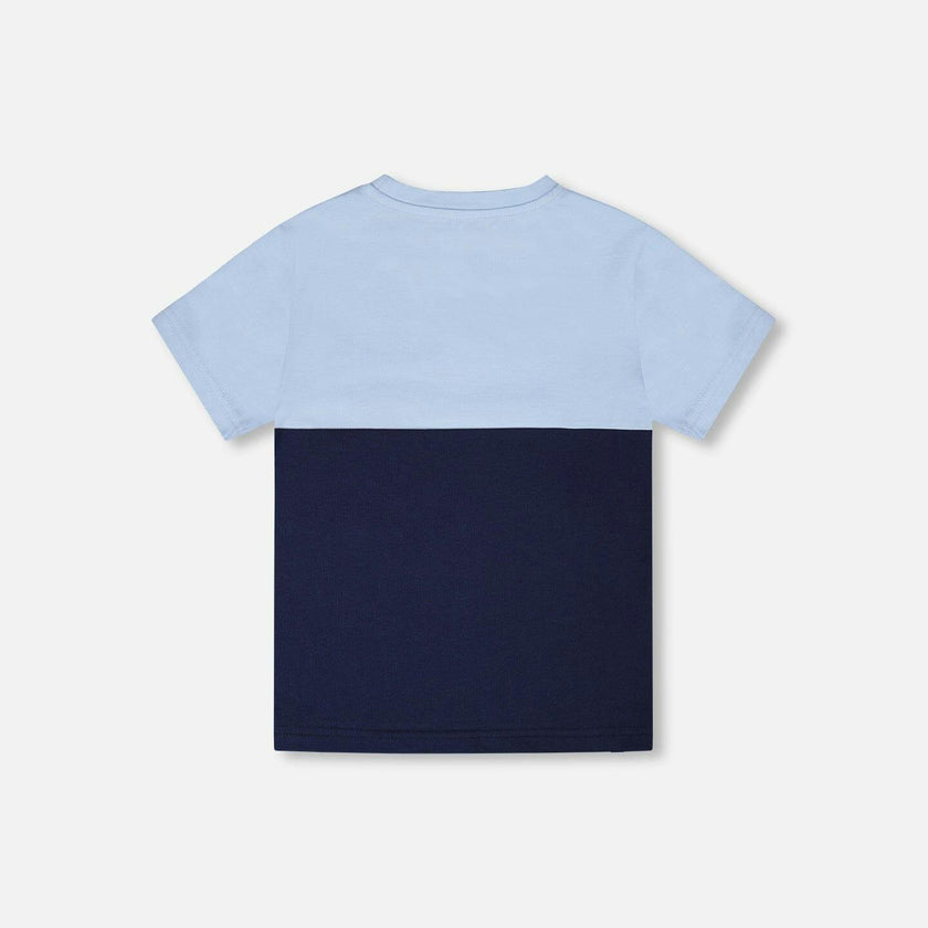Organic Cotton Colorblock Jersey T-Shirt With Chest Pocket
