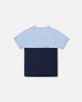 Organic Cotton Colorblock Jersey T-Shirt With Chest Pocket