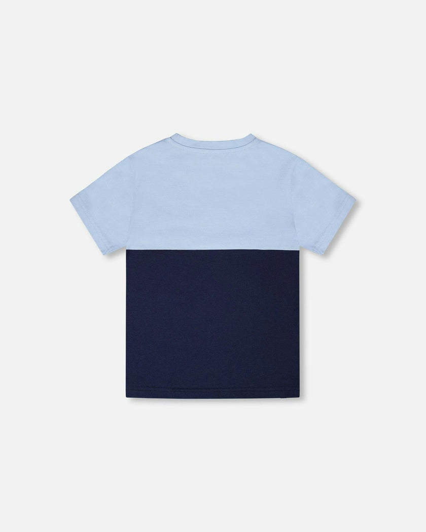 Organic Cotton Colorblock Jersey T-Shirt With Chest Pocket