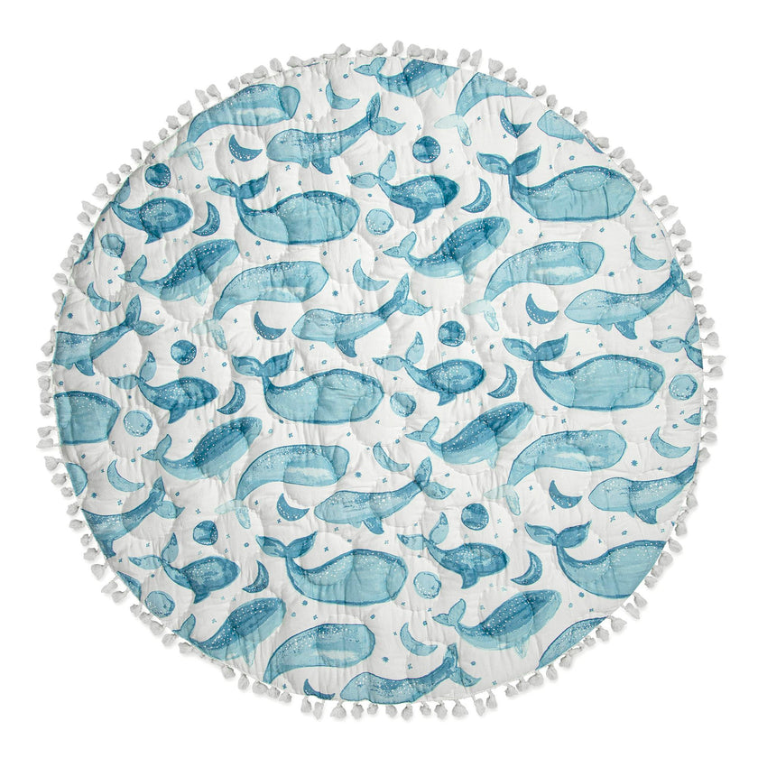 Caspian Whale Cotton Quilted Baby Play Mat