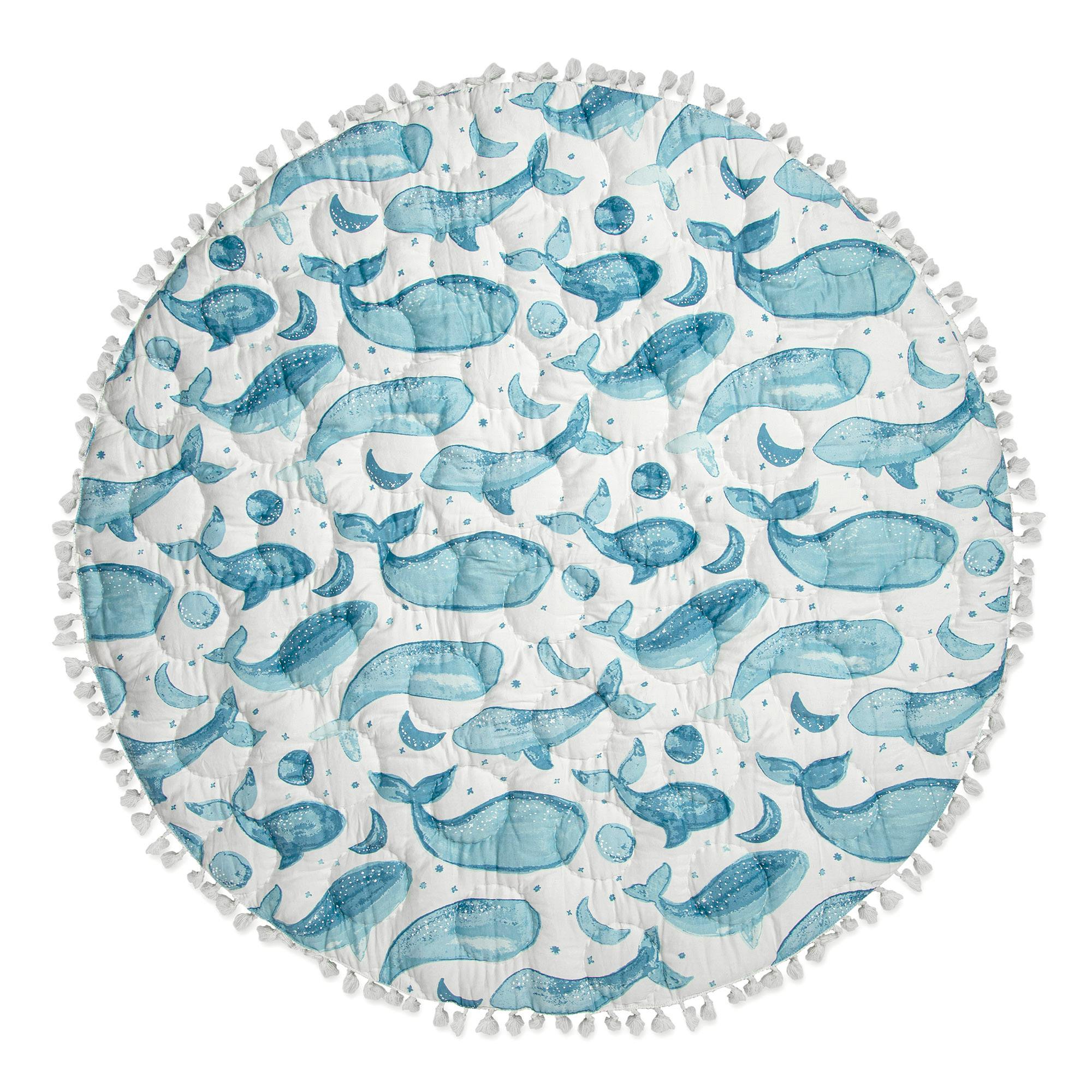 Caspian Whale Cotton Quilted Baby Play Mat