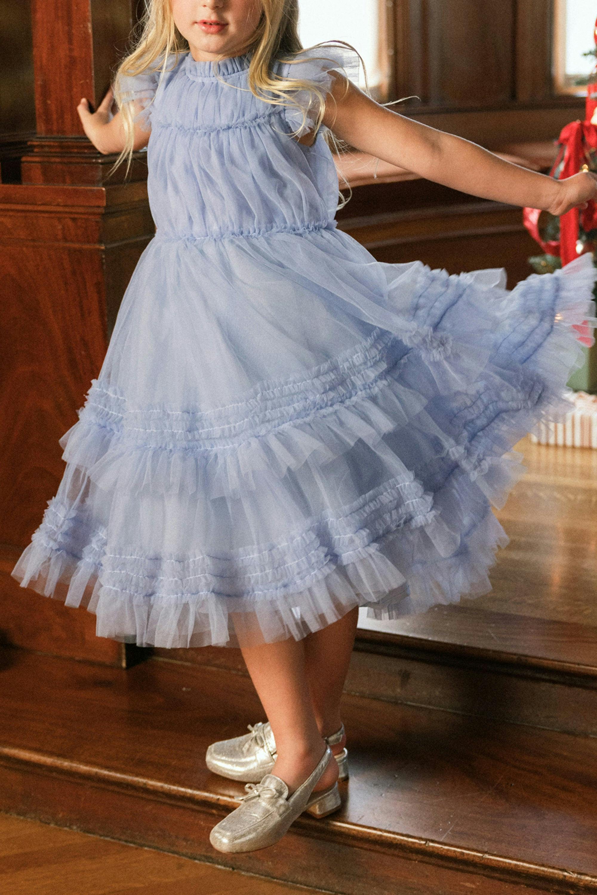 Mini Effie Dress in Misty Blue