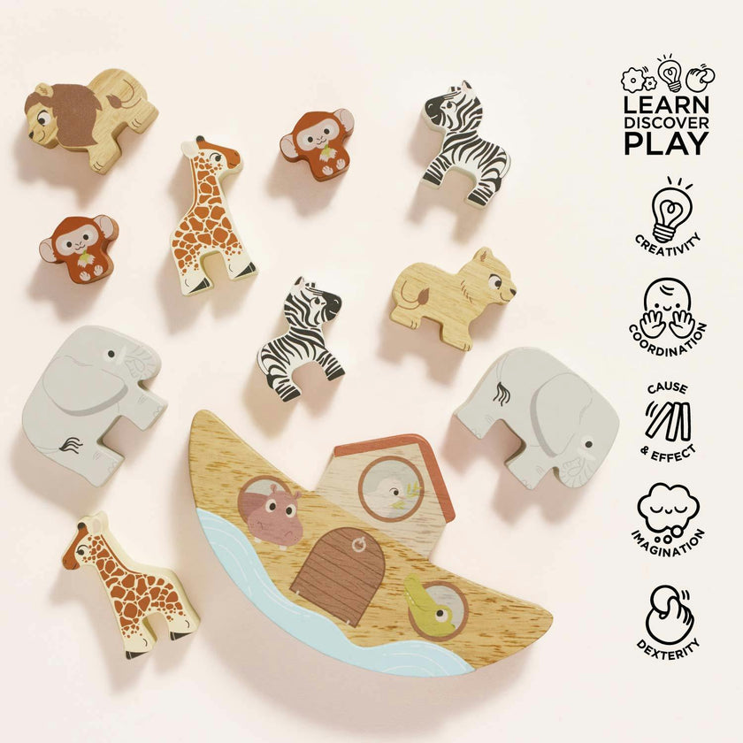 Wooden Balancing Ark Animal Stacker