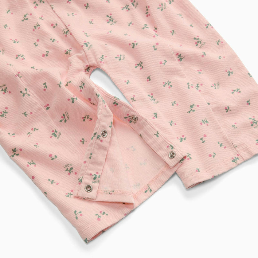 Floral Frilled Soft Corduroy Overalls