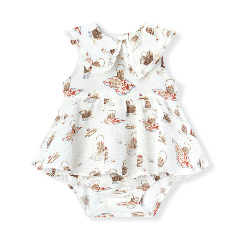 Picnic Ruffle Collar One Piece Dress