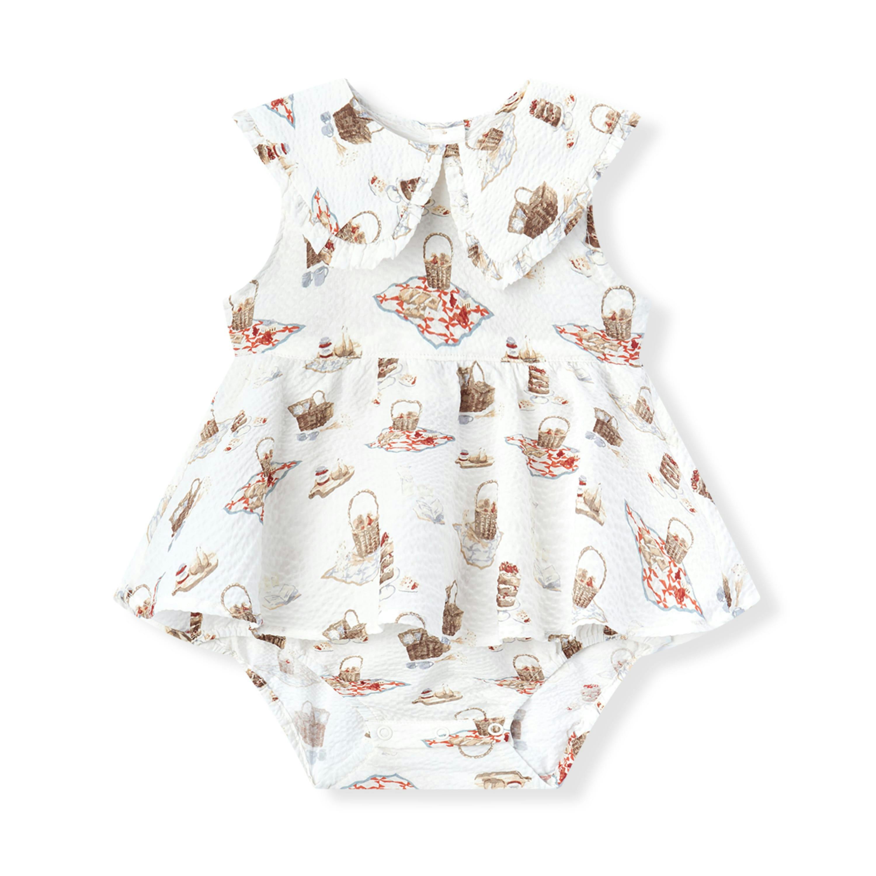 Picnic Ruffle Collar One Piece Dress