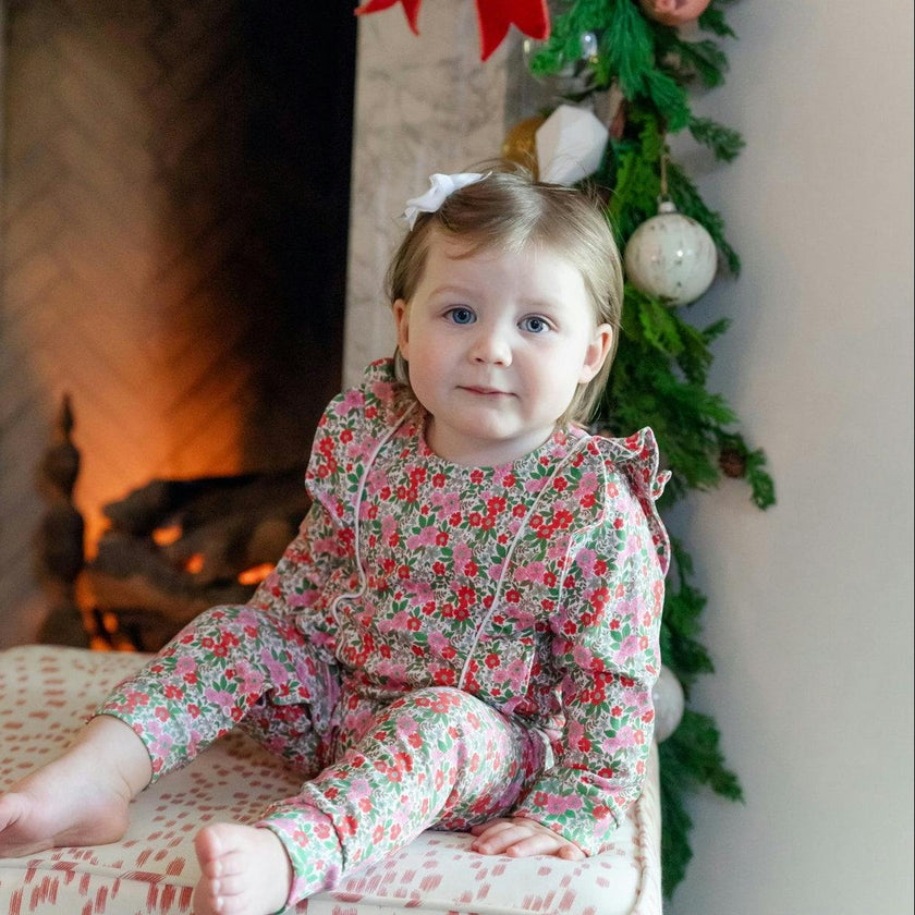 Evelyn Girls' Romper - Floral Noel