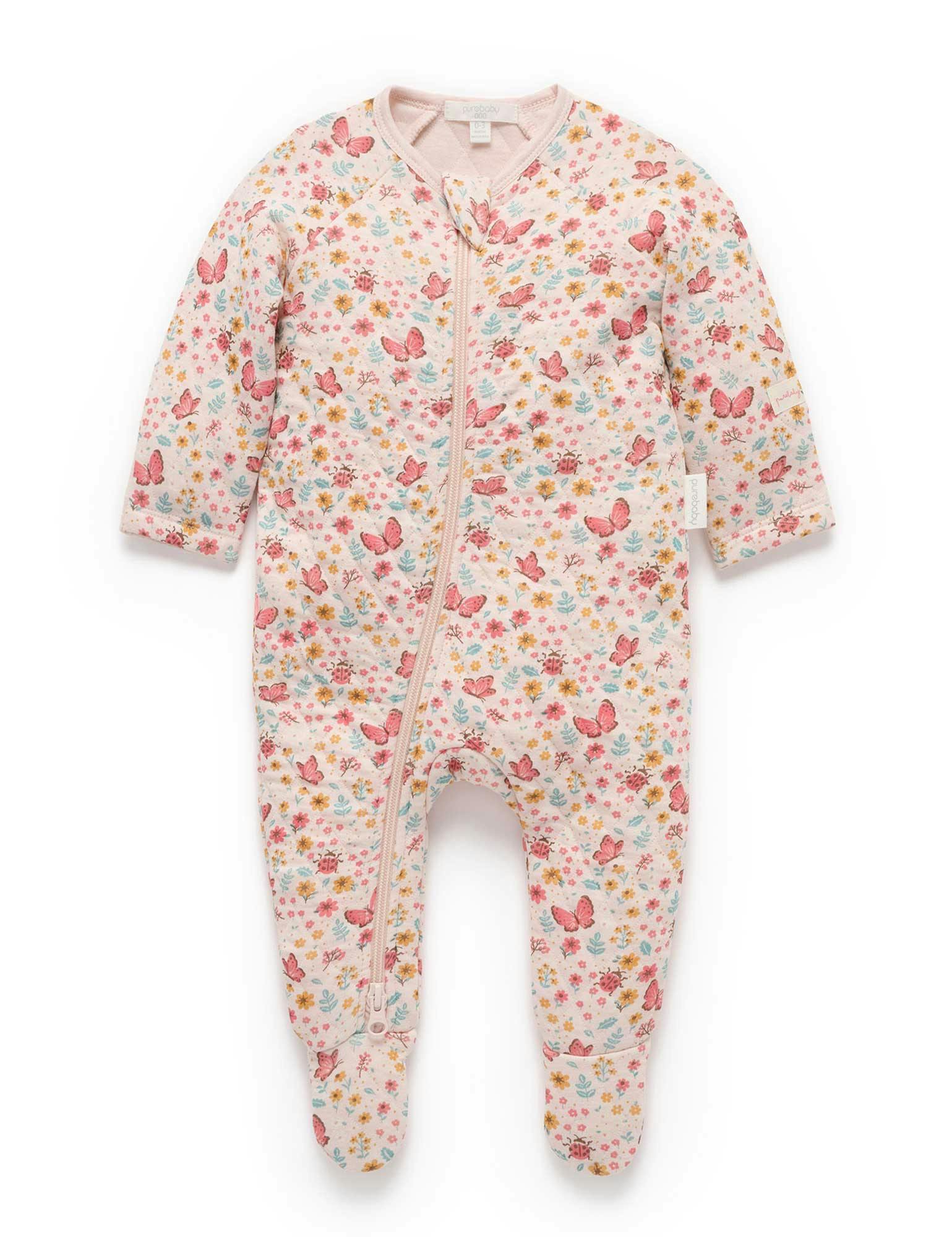 Quilted Growsuit Butterfly Print