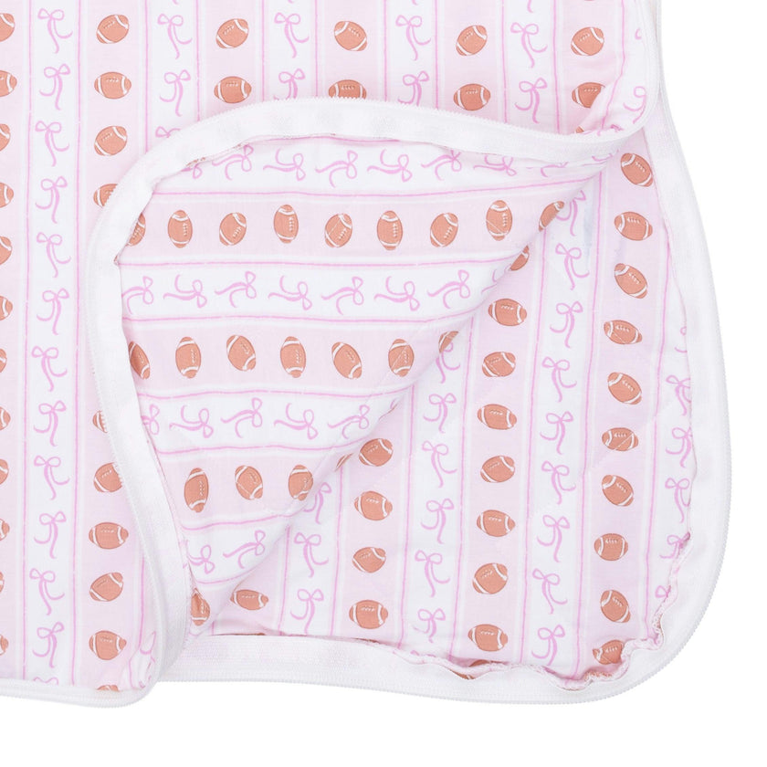 Football Bow Stripe - Sleep Bag