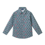 Boys (4-7) Buttondown Set | Christmas Tree Cars