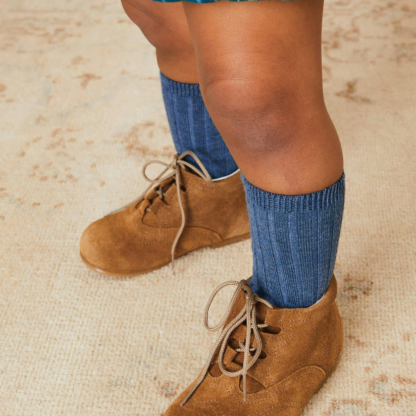Suede Oxford Baby Booties in Brown (20-24EU)