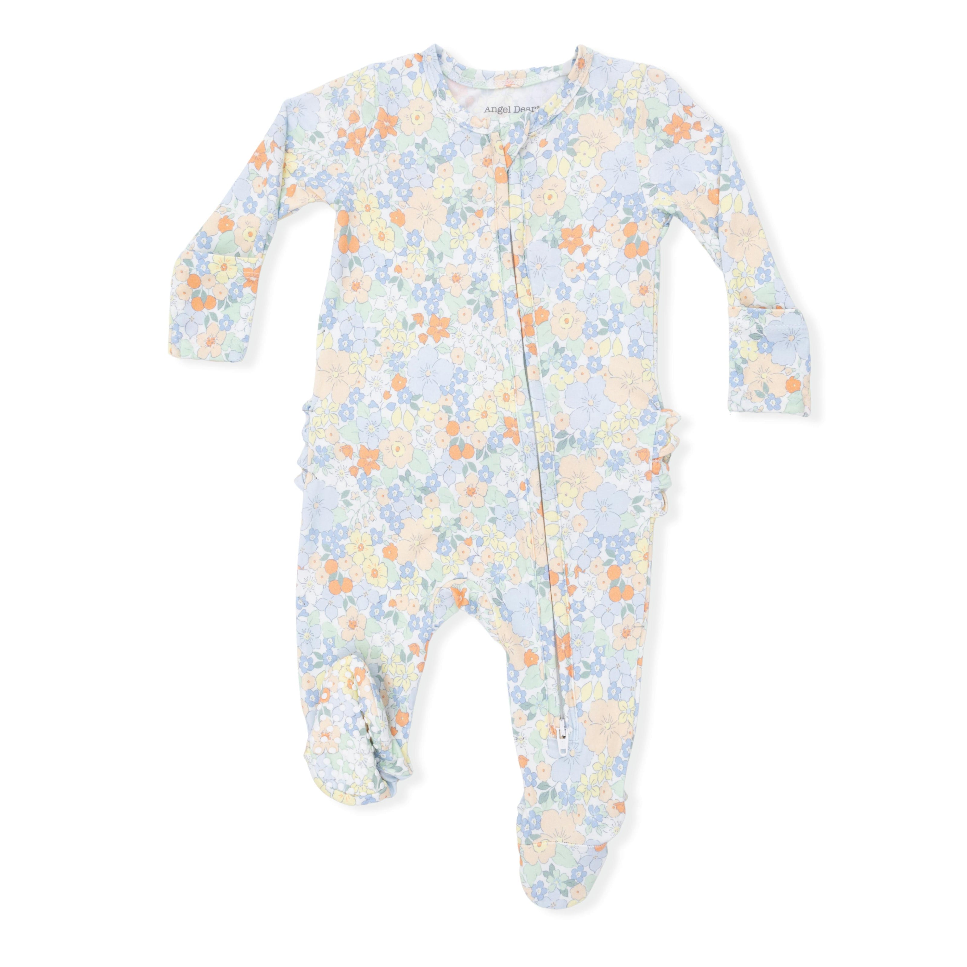 Georgia Floral - 2 Way Ruffle Back Zipper Footie