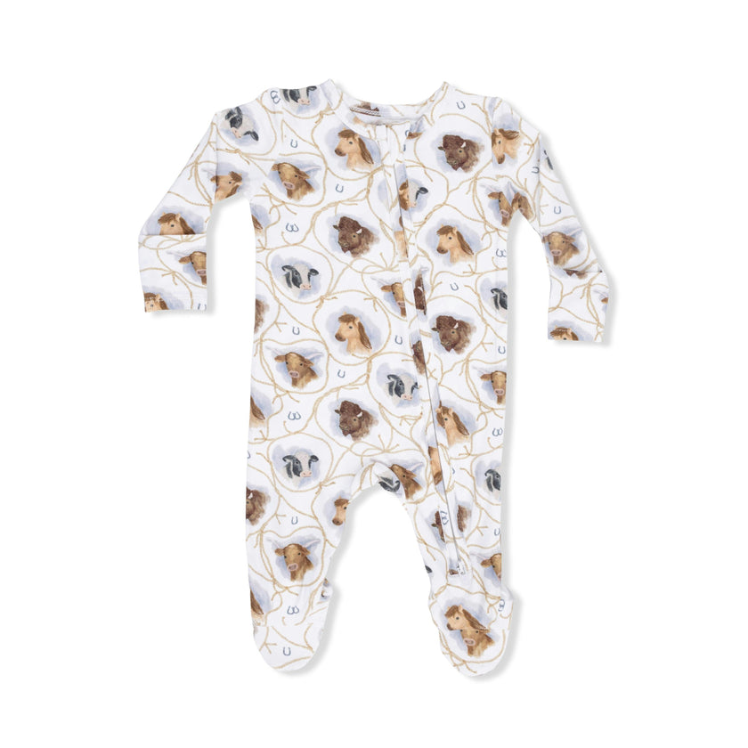 Farm Animals Rope Cameos Uni - 2 Way Zipper Footie