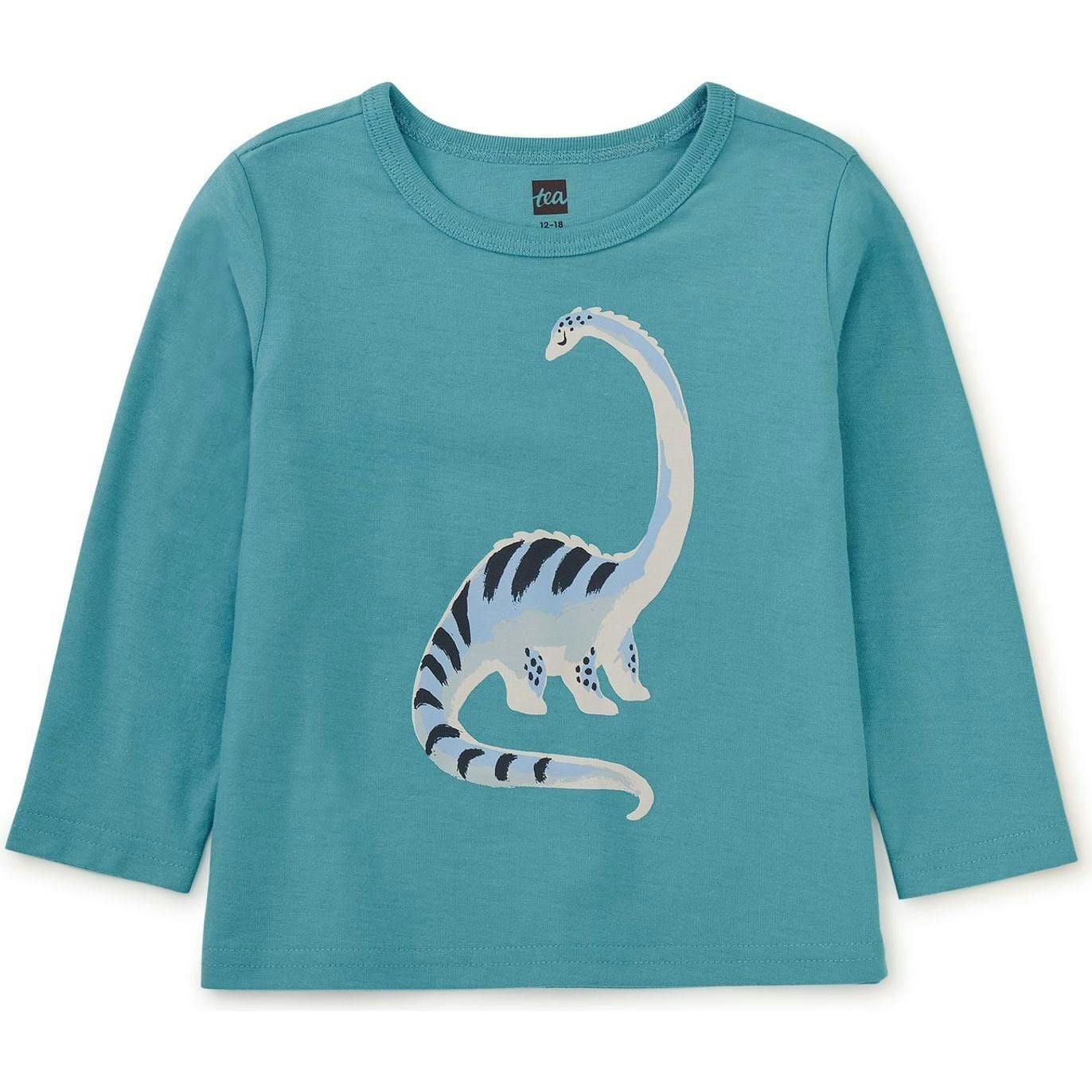 Long Neck Dino Baby Tee, Blue