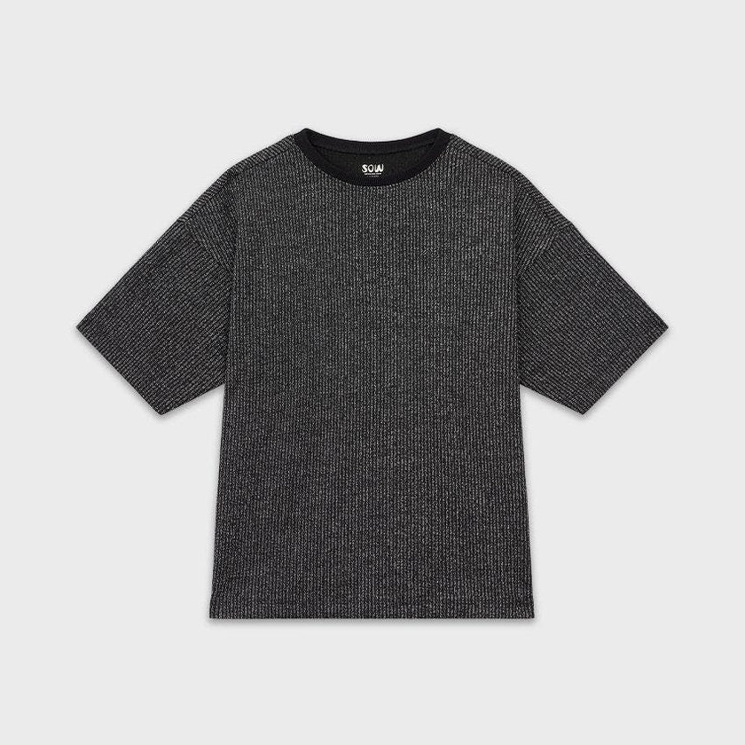 Cropped Glitter Ribbed T-Shirt
