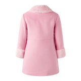 Sparkle Button Faux Fur Dress Coat