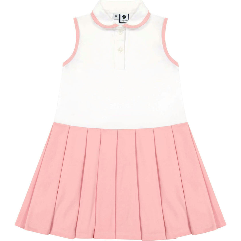 Monica Sleeveless Box Pleat Polo Sport Dress, Pink