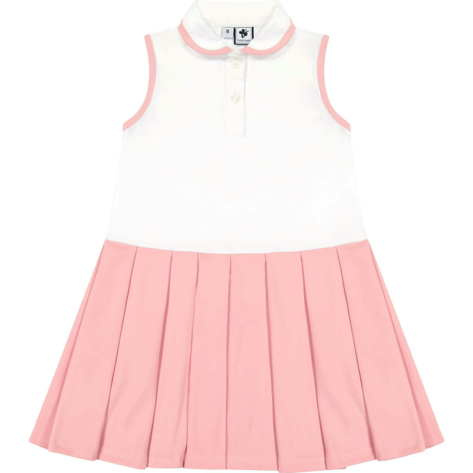 Monica Sleeveless Box Pleat Polo Sport Dress, Pink