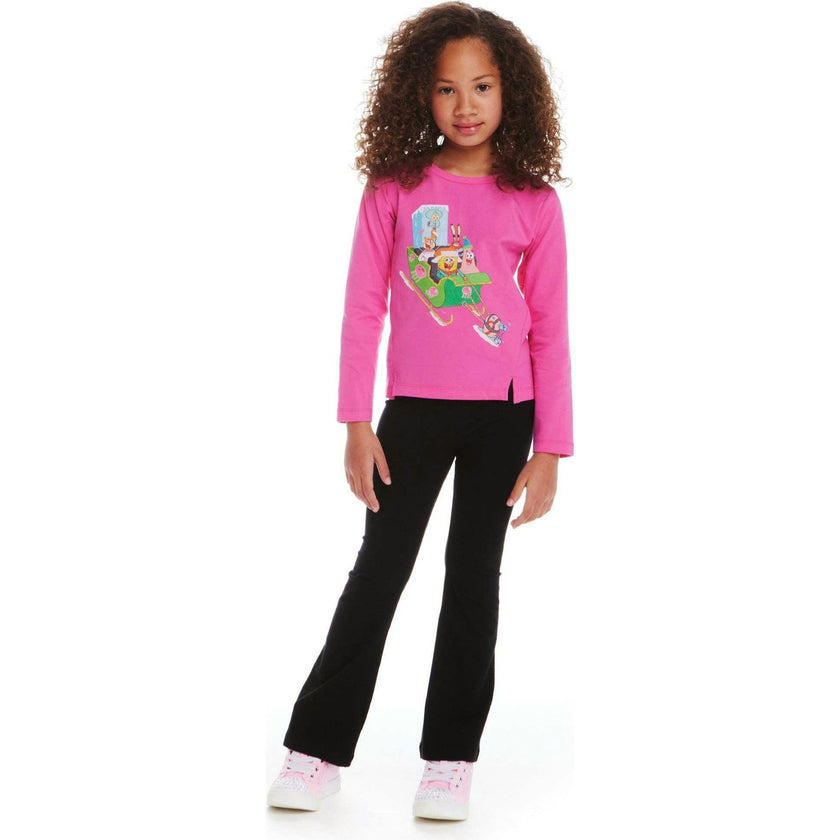SpongeBob SquarePants™ x Andy & Evan® | Kids Krabby Patty Sleigh Ride Tee | Pink
