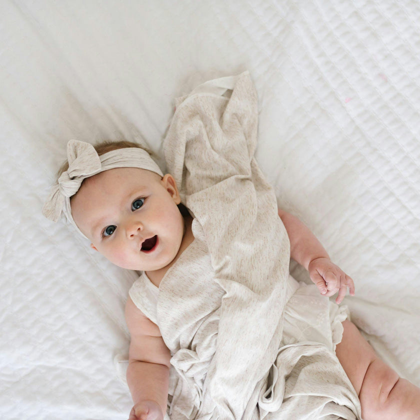 Knit Headband Bow - Oat