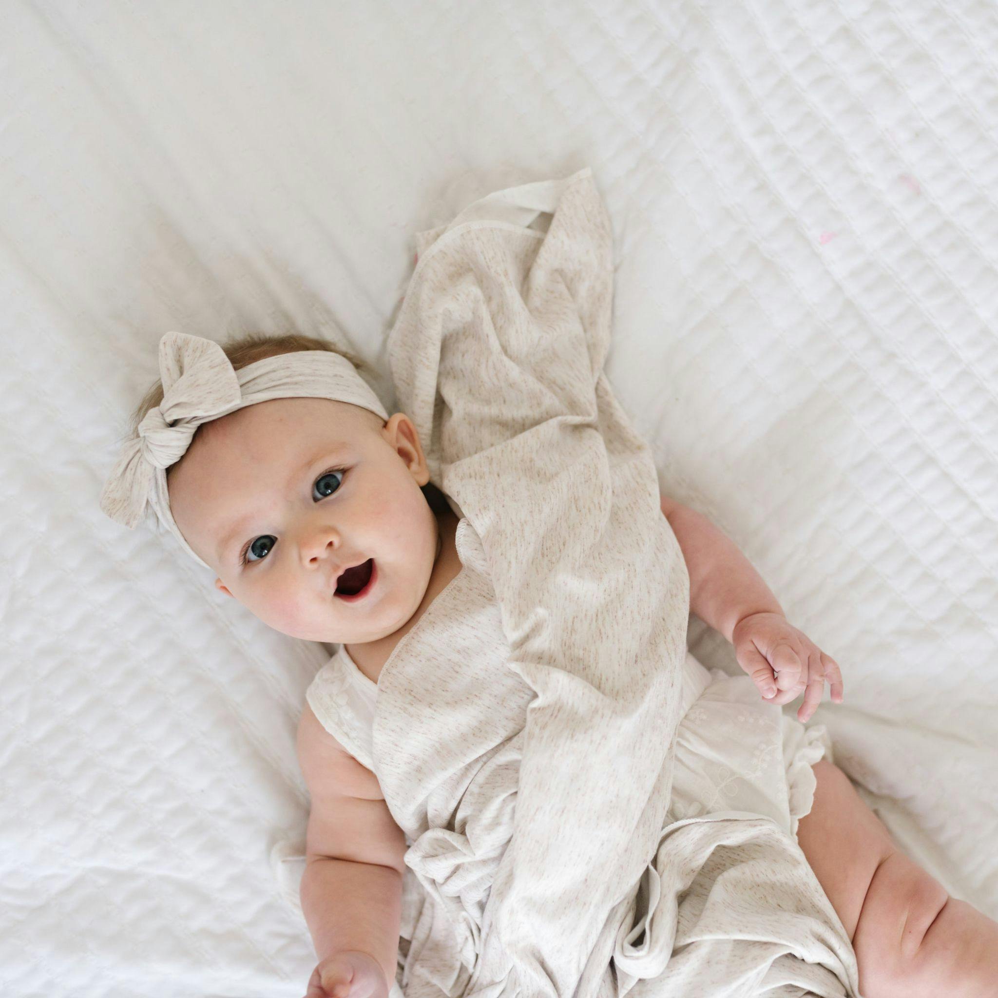 Knit Headband Bow - Oat