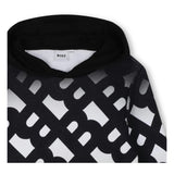 Black AOP Logo Hooded Sweatshirt