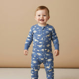 Organic 2-Way Zip Romper - Dino
