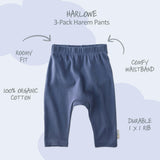 HARLOWE 3-Pack Harem Baby Pants