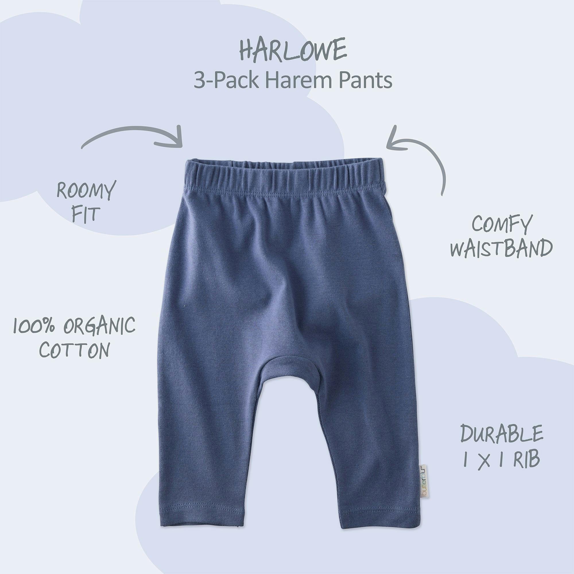 HARLOWE 3-Pack Harem Baby Pants