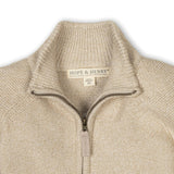 Organic Full Zip Mock Neck Sweater