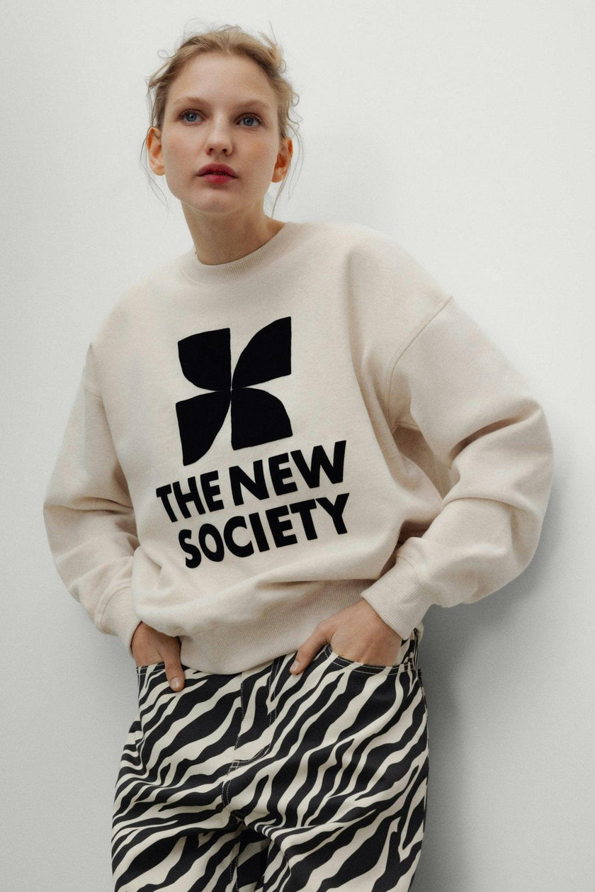 TNS Logo Woman Sweatshirt Whisper White Melange