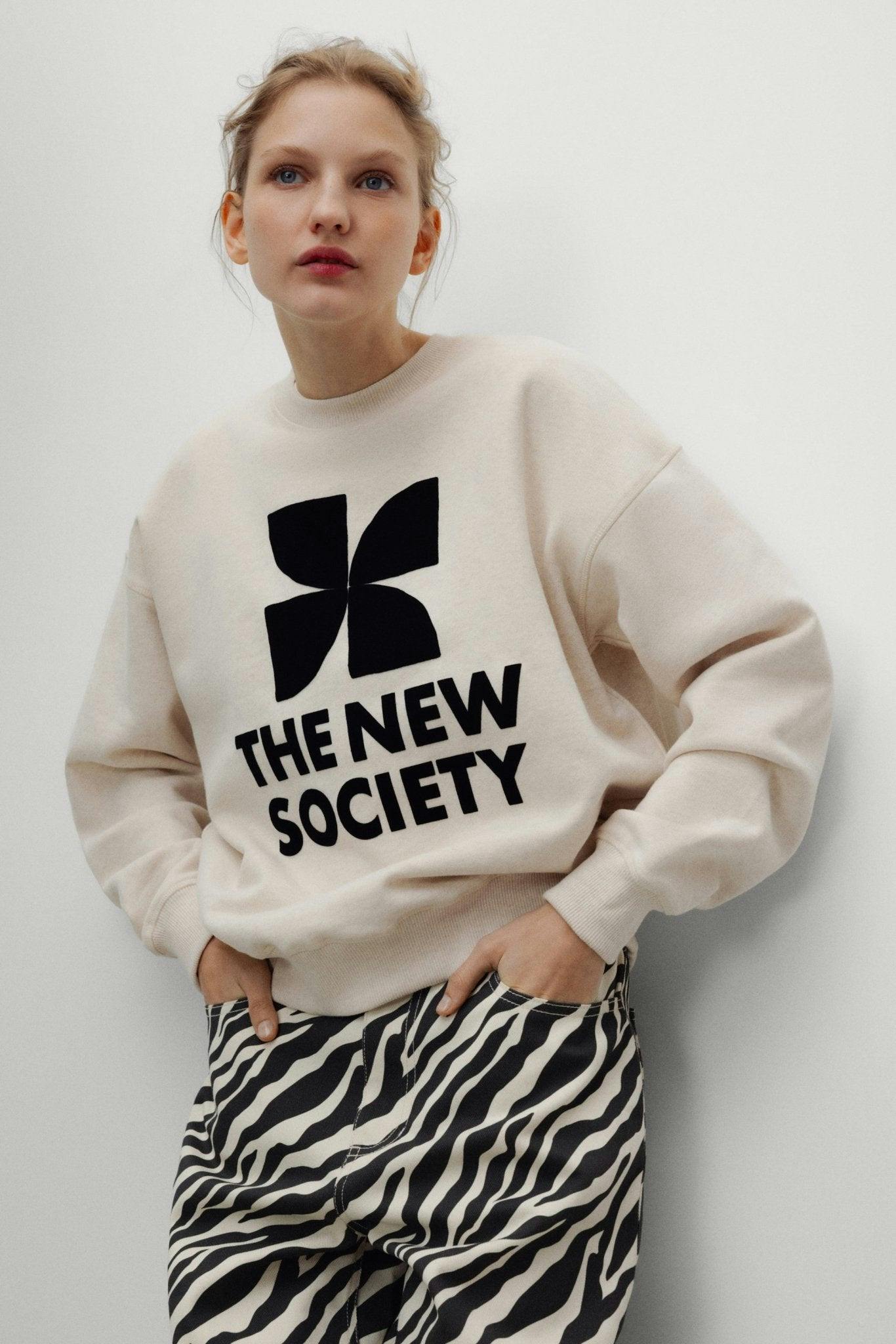 TNS Logo Woman Sweatshirt Whisper White Melange