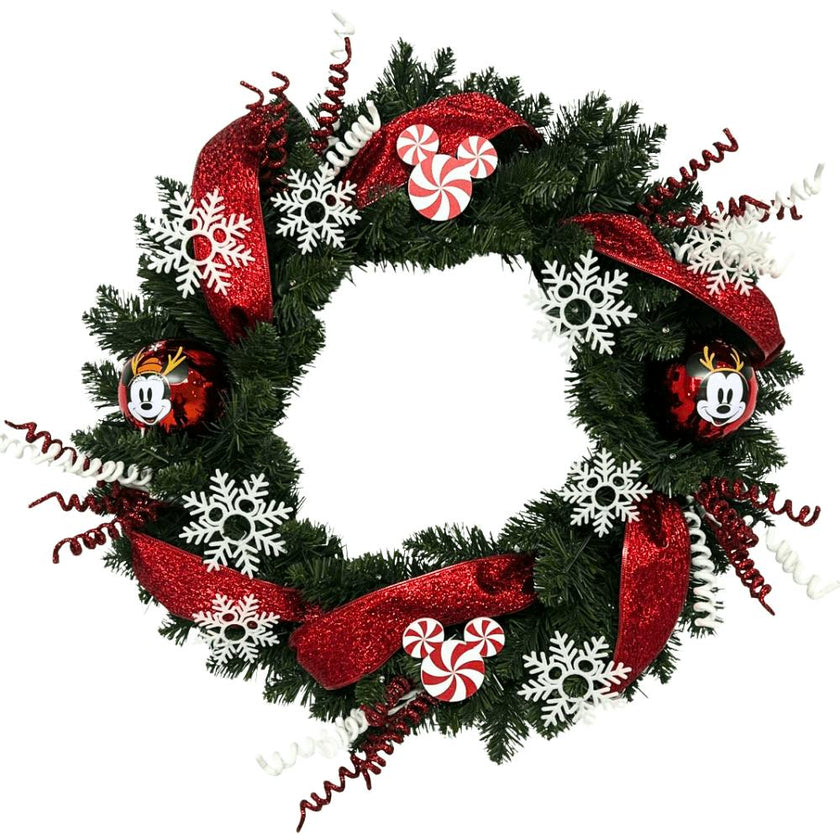 Disney® Mickey Mouse and Minnie Mouse Christmas Wreath Pre-Lit