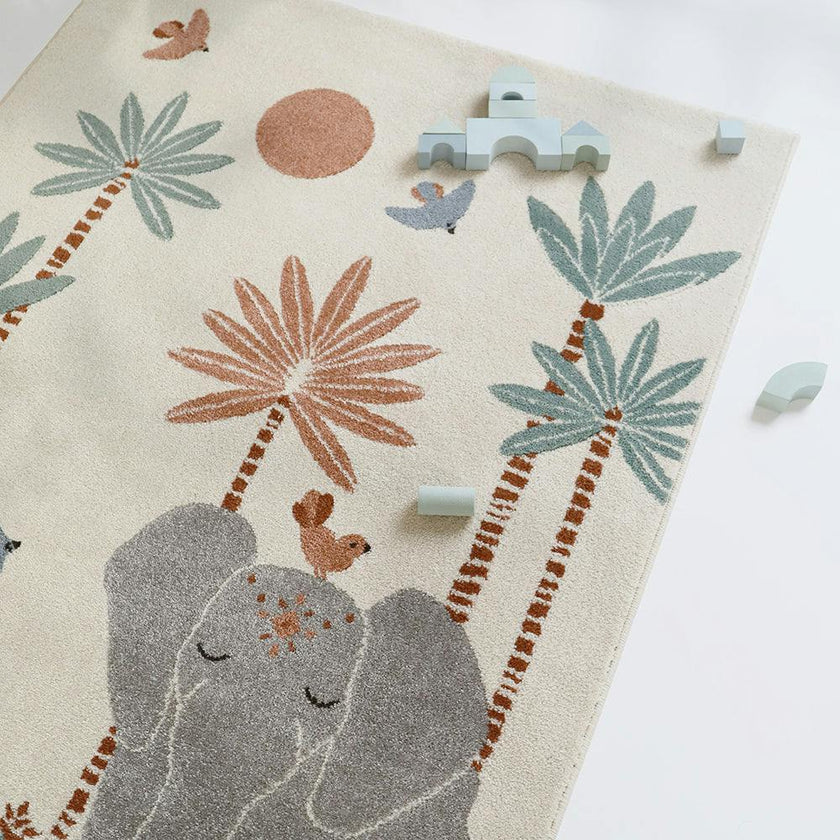Malena Velvet Graphic Print Rectangular Rug
