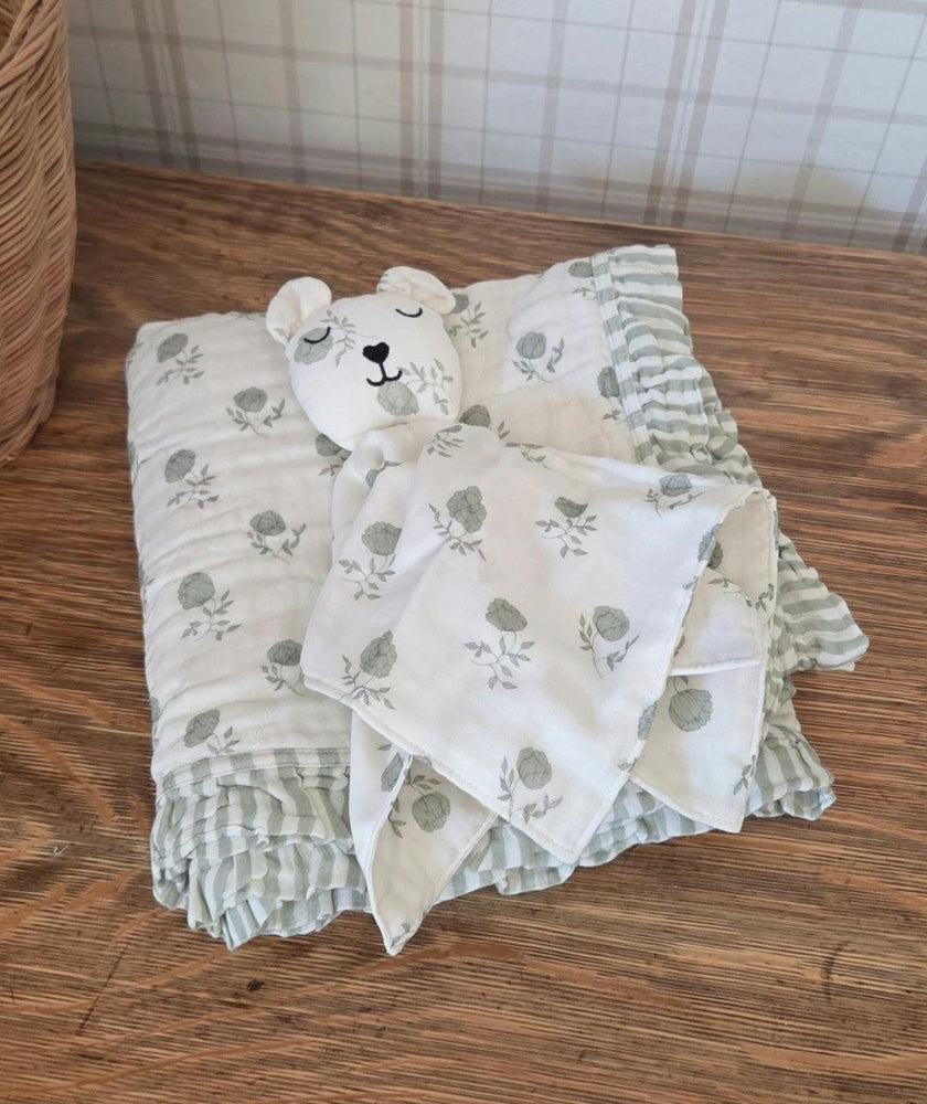 Elle Green Floral Bear Lovey
