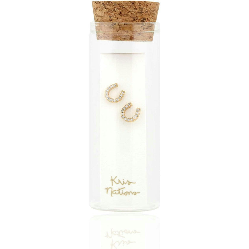 Horseshoe Crystal Stud Earrings