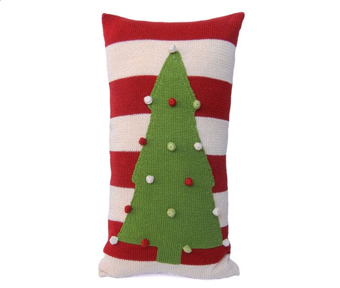 Christmas Tree Pillow with Stripe