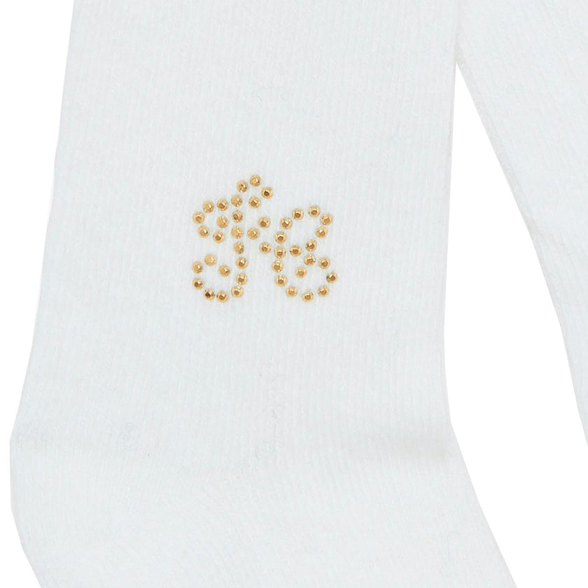 TARTINE ET CHOCOLAT Embellished Baby Tights - Nacre